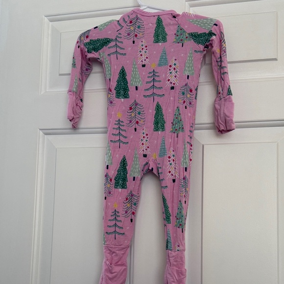 Little Sleepies Pink and Green Tree Footie - Picture 3 of 3